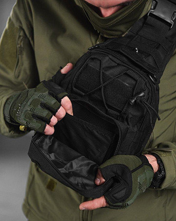 Тактическая сумка нагрудная triada BLACK Одесса - изображение 4