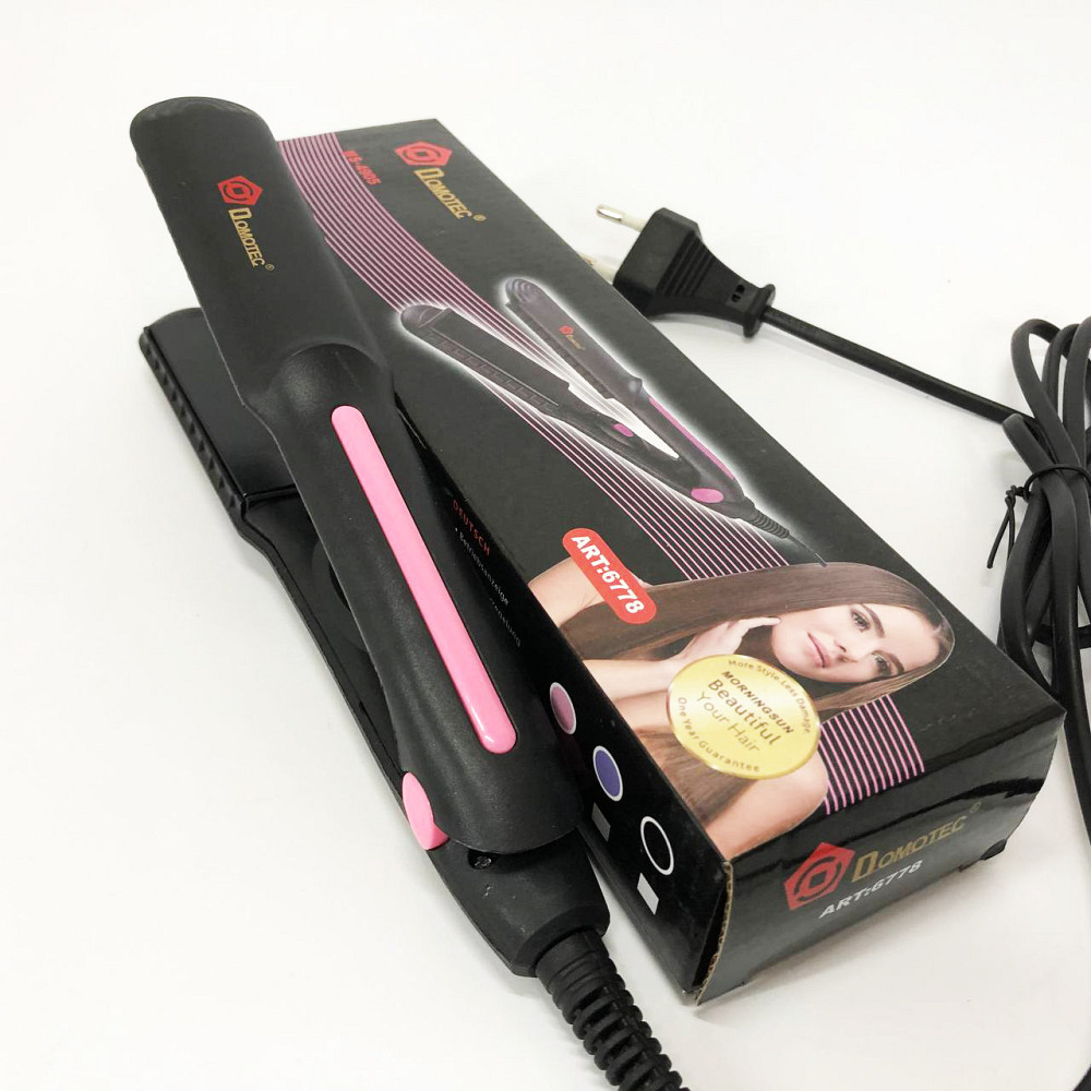 Праска для вирівнювання зачіски, Щипці гофре для вирівнювання волосся Випрямляч перукарень EY-90 Львів - фото 3