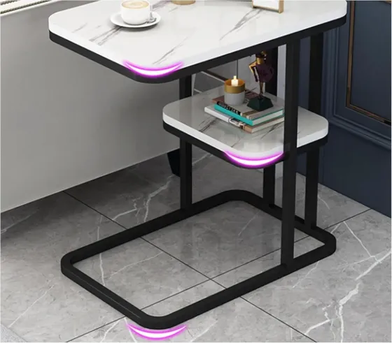 Интерьерный прикроватный столик с мраморной столешницей DASH-5496 50х30х58см Коломыя