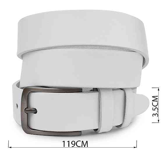 Кожаный ремень унисекс Vintage 20724 Белый Киев