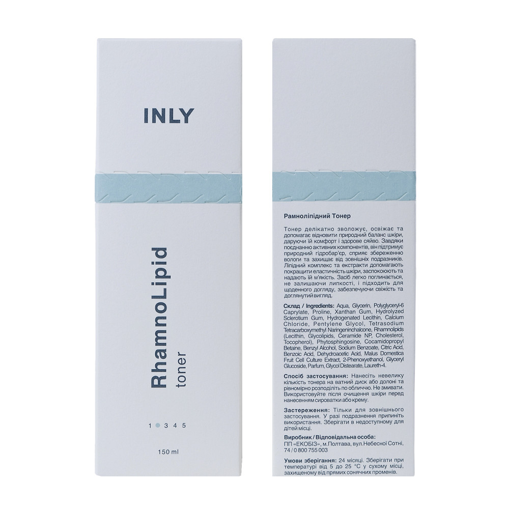 Тонер с рамнолипидами, глицерином и аминокислотами RhamnoLipid Toner INLY 150 мл Киев - изображение 8