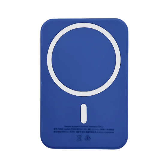 Павербанк з бездротовою магнітною зарядкою 5000мАч, Powerbank бездротової для iPhone MagSafe Blue Кам'янець-Подільський