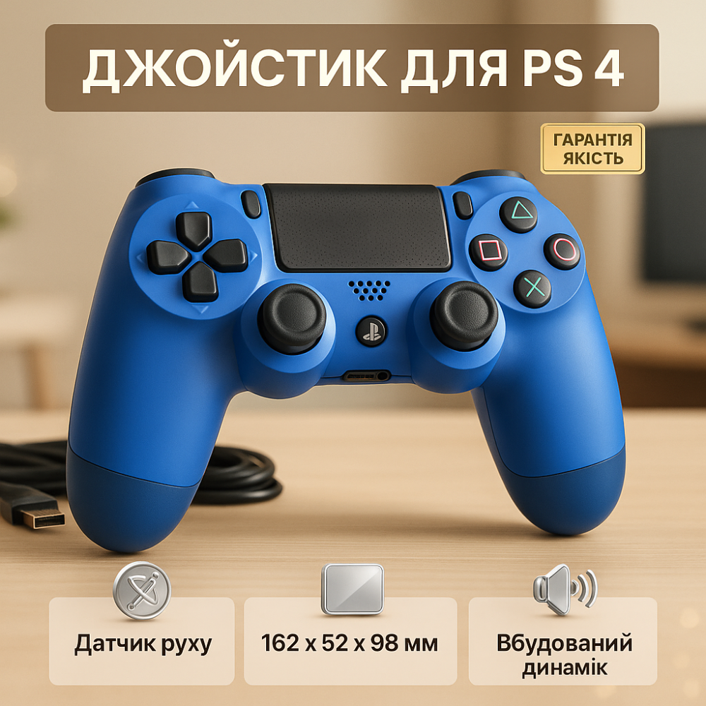 Джойстик DOUBLESHOCK для PS 4, бездротовий ігровий геймпад PS4/PC акумуляторний джойстик. Колір синій SK-75 Львів - фото 18