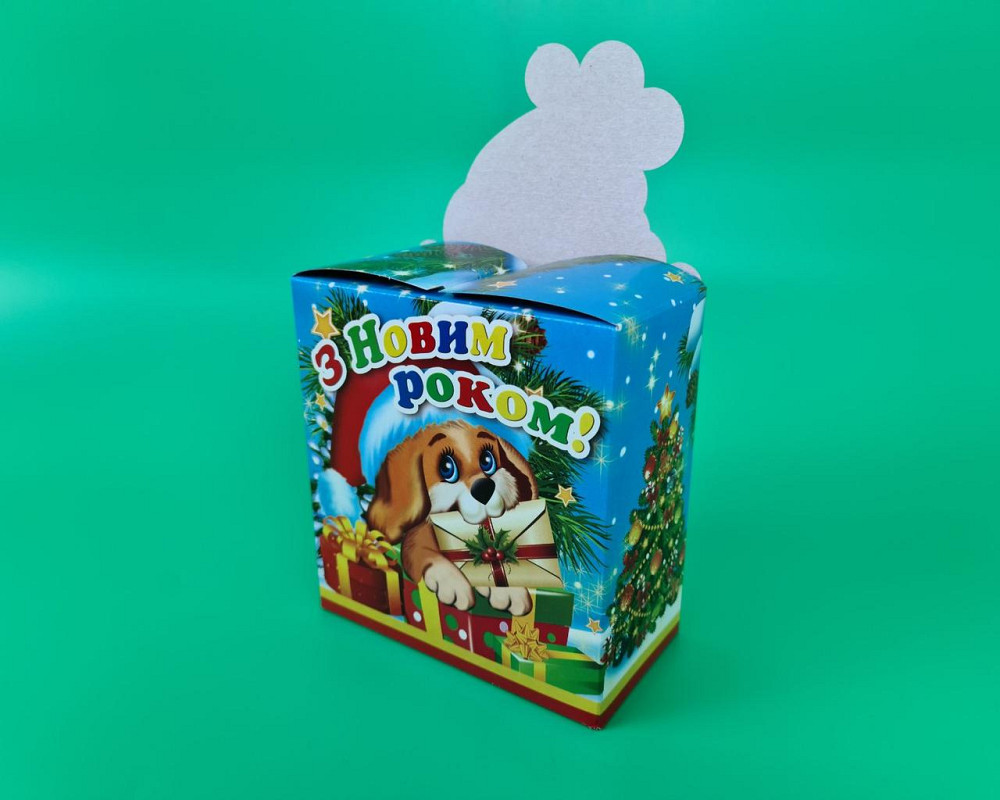 Бумажная коробка для новогодних подарков  (600грм) Семья снеговиков  №210с (1 шт) Харьков - изображение 4