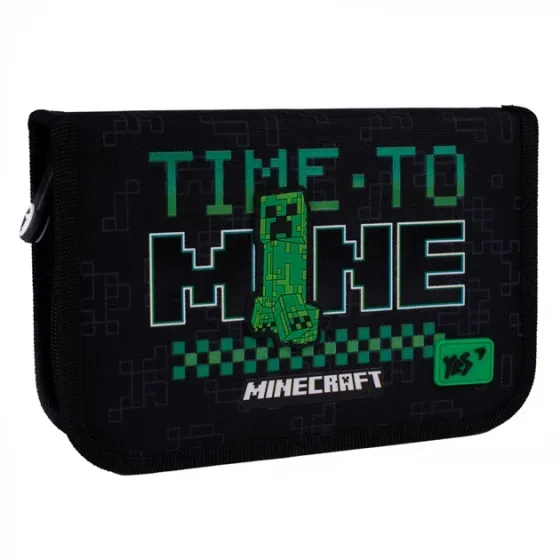 Пенал твердий "YES" 533631 одинарний з двома клапанами HP-04 Minecraft Time, шт Київ