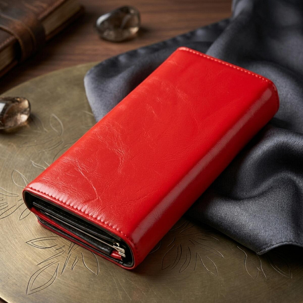 Кошелек женский из гладкой экокожи KIVI 19075 Красный Киев - изображение 9