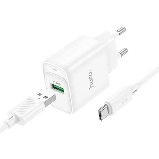 Сетевое зарядное устройство с кабелем HOCO C140A Smart single port QC3.0 charger set (Type-C)(EU) White Одесса