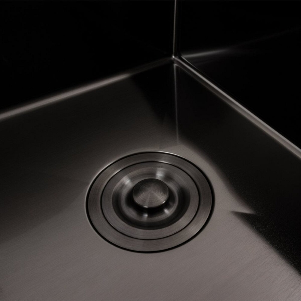 VALESO Кухонна мийка CM 58*48 L чорна PVD VALESO Handmade (круглий сифон 3,0/0,8) Київ - фото 5
