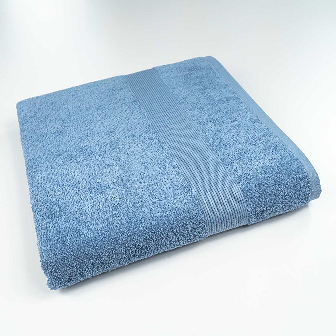Набор махровых полотенец c Бордюром 3шт GM Textile 40х70см, 50х90см, 70х140см 400г/м2 (Синий) Сумы - изображение 5