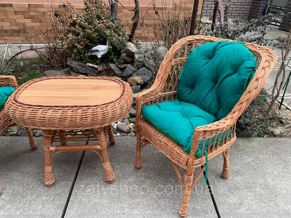 Мебель плетеная из лозы с журнальным столом и накидками на кресла Киев - изображение 4