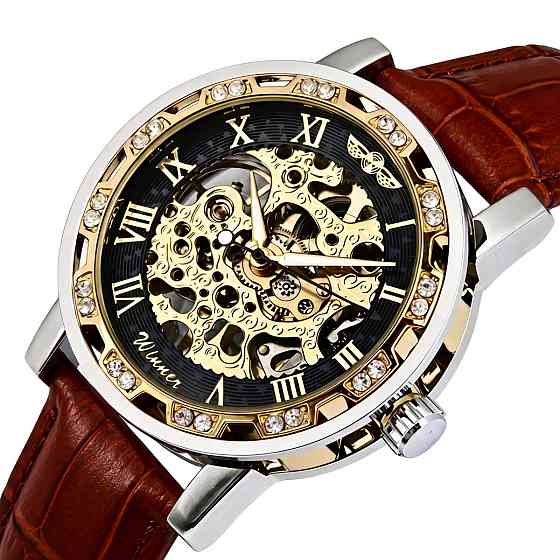 Годинник жіночий механічний Winner Naturale Skeleton Leather (2 ремінці) Вінниця