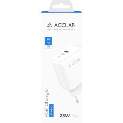 Зарядное устройство ACCLAB AL-TC125 1хType-C 5В/3A/25W QC/PD3.0 (1283126538841) Винница