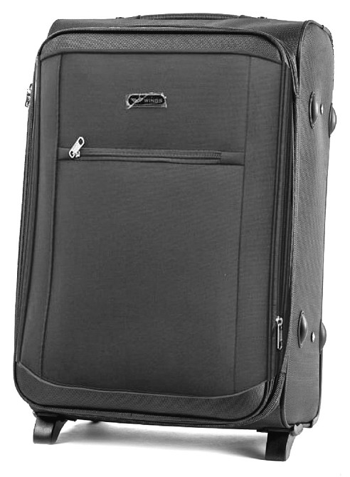 Валіза тканинна WINGS 1701 велика 74 см 2 колеса сіра Київ - фото 1