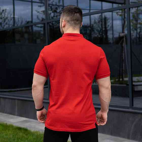 Чоловіча футболка поло червона Pobedov Loft Київ