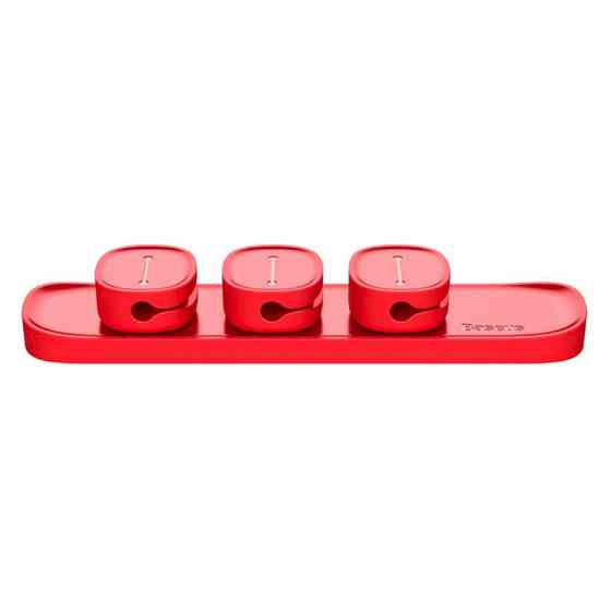 Магнітний органайзер держак для проводів Baseus Peas Cable Clip ACWDJ-09 (Червоний) Миколаїв