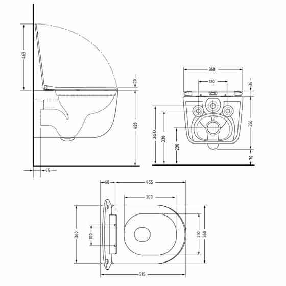 Унітаз підвісний Qtap Taurus Ultra Quiet 515×360×350 мм, Matt Black, із сидінням Slim Duroplast/Soft-close/Quick Release Київ
