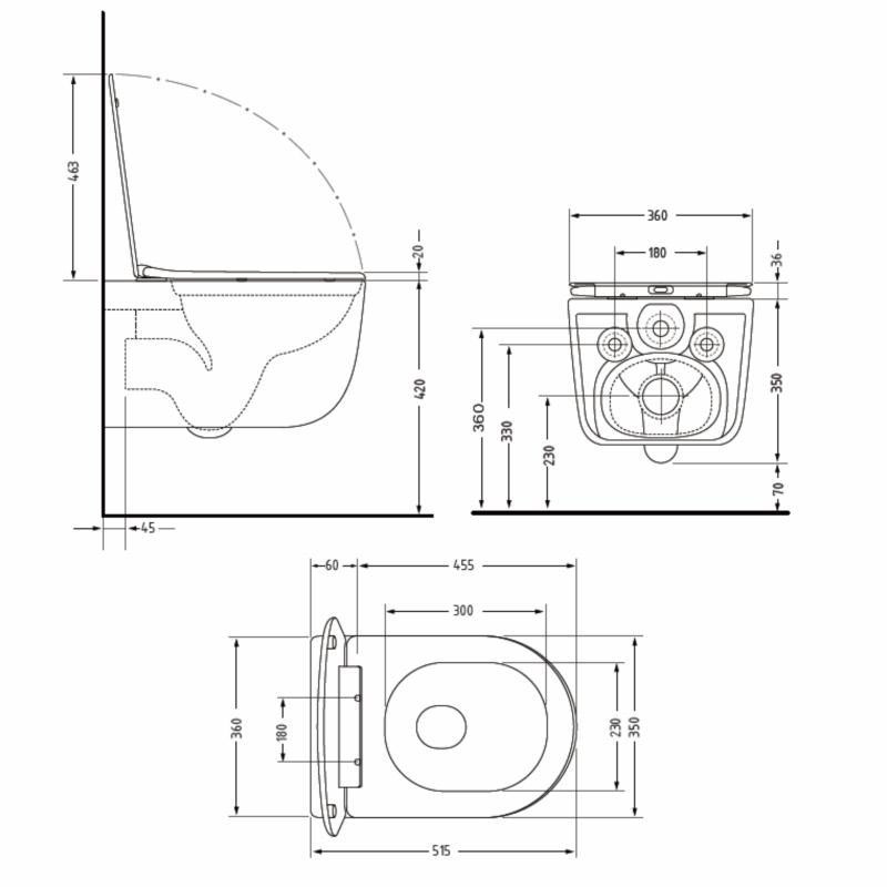 Унитаз подвесной Qtap Taurus Ultra Quiet 515×360×350 мм, Matt Black, с сиденьем Slim Duroplast / Soft-close / Quick Release Киев - изображение 2