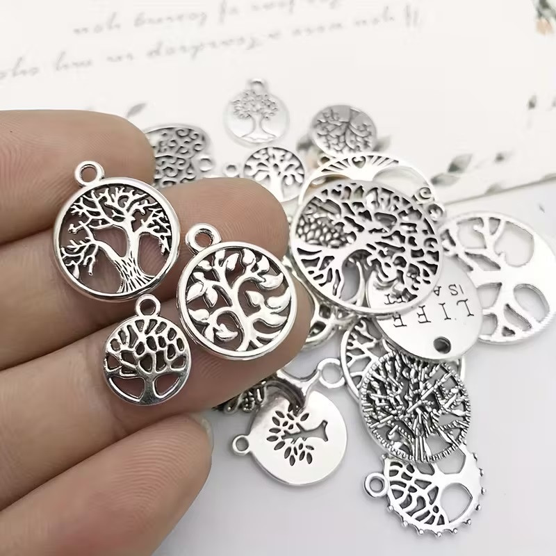 Набор подвесок «Дерево жизни» – 20 шт серебристых элементов для украшений Киев - изображение 4