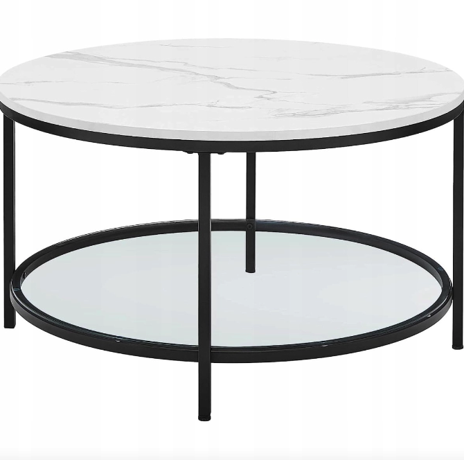 Журнальний столик Leobert Oskar круглий із мармуровою стільницею Киев - изображение 1