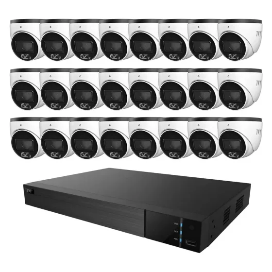 Комплект IP-відеонагляду на 24 камери TVT IP-Video Kit 24x6Mp (T): 24 купольних 6Mp відеокамер + 32-канальний 12Mp відеореєстратор Київ