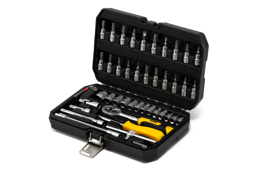 MASTERTOOL Набір інструментів MASTERTOOL ¼" 46 шт 4-14 мм CrV кейс з металевими замками 78-2047 Киев - изображение 1