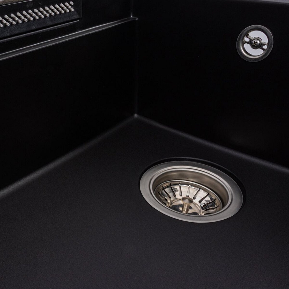 Гранітна мийка VALESO ATRUM 7950 матова Чорна Коломыя - изображение 7