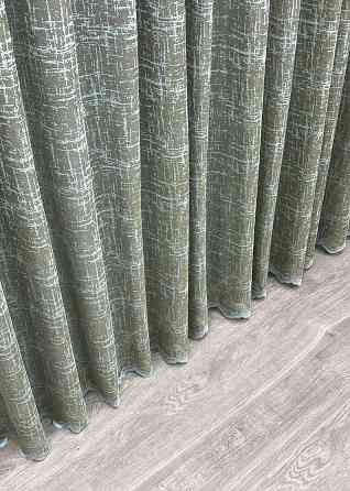 Тюль жакард колір хакі з блакитним 1972т Київ