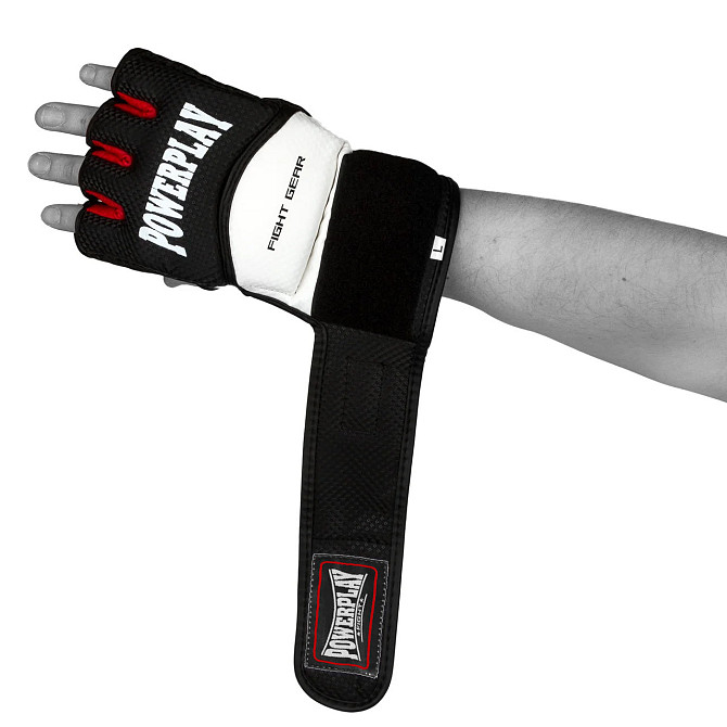Рукавиці для MMA PowerPlay 3075 Чорні-Білі XS Кам'янське - фото 3