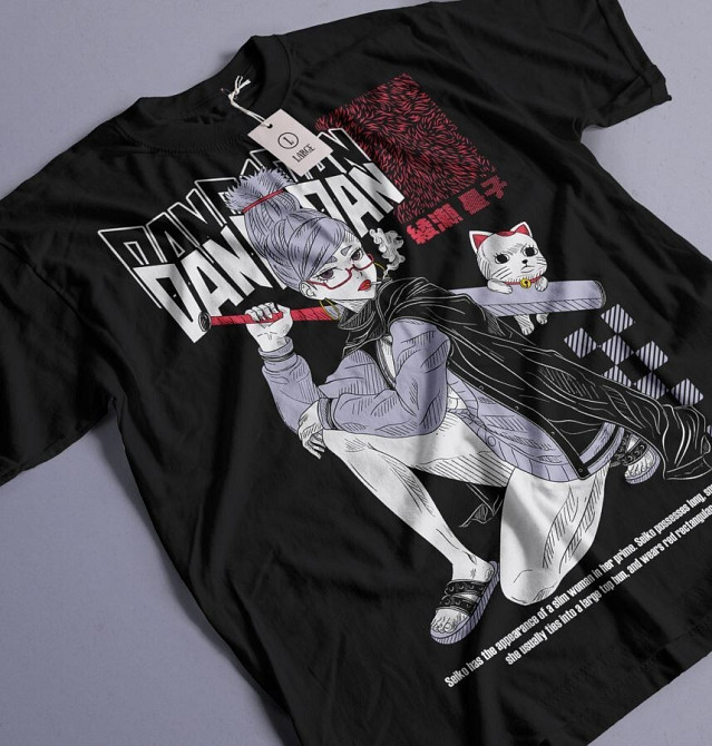 Футболка з аніме принтом Сеіко Айасе Дандадан Косплай оверсайз (S/M/L) Чорний AnimeJ1101 Дніпро - фото 1