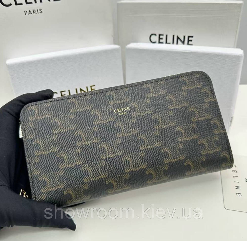 Женский кошелек на молнии Celine (А14) черный Киев - изображение 1