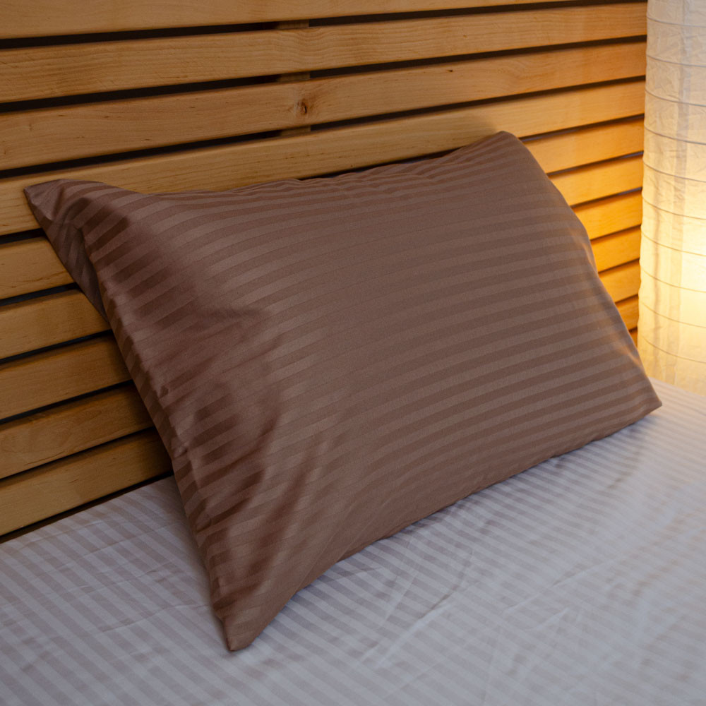 Наволочка страйп сатин на подушку 60х60 см 125 г/м2 YouStar 1 шт. (Золотисто-бежевый) Сумы - изображение 1