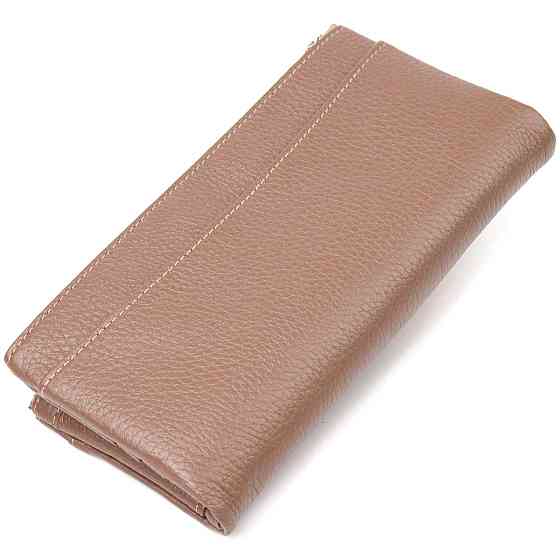 Цікавий гаманець з натуральної зернистої шкіри Бежевий (CANPELLINI) Київ