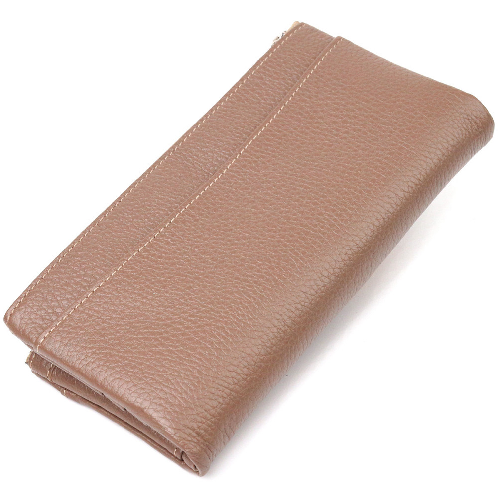 Интересный кошелек из натуральной зернистой кожи Бежевый (CANPELLINI) Киев - изображение 6