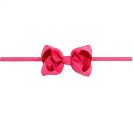 Дитяча повязочка на голову малинова - розмір універсальний (на резинці), бантик 8см Київ - фото 1
