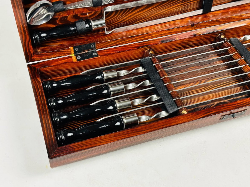 Подарунковий набір шампурів у дерев'яному кейсі ГРИЛЬ LUX HAPPY DAYS Тернопіль - фото 4