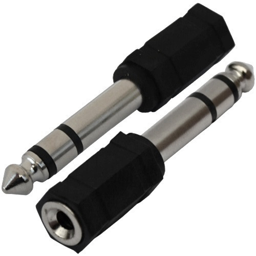 Перехідник штекер 6,3 стерео — гніздо 3,5 стерео, корпус пластик Полтава - фото 1