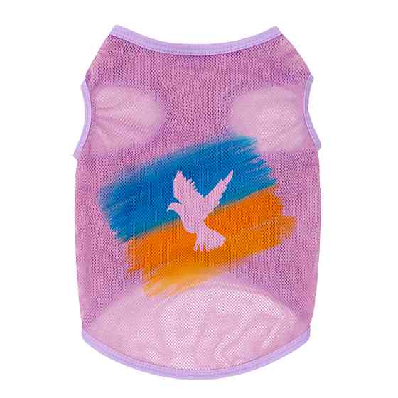 Майка для собак WAUDOG Clothes малюнок "Прапор", сітка, XS, B 26-29 см, C 16-19 см рожевий Коломыя