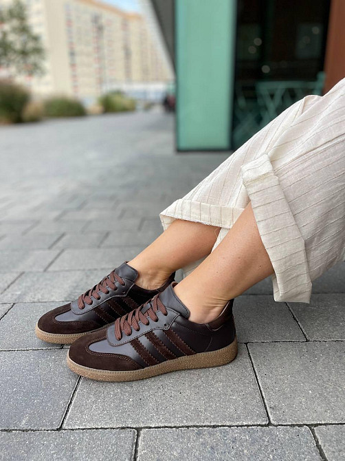 Кеды женские Notta bene шоколадные натуральная кожа и замша 36-41 размер (K-0424) Київ - фото 1