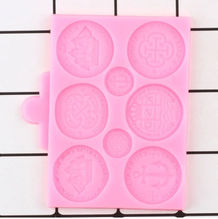 Молд силиконовый Монеты 103 на 90 мм розовый Киев - изображение 3