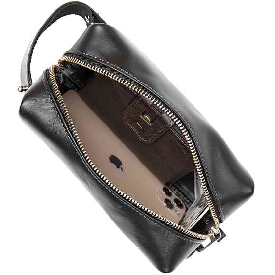 Кожаная мужская косметичка GRANDE PELLE 11415 Черный Киев