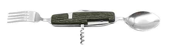 Туристический столовый прибор зелёный 6 в 1 большой Днепр