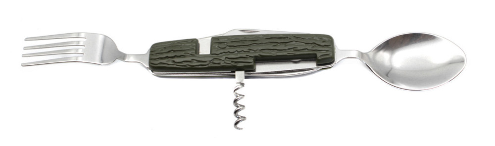 Туристичний столовий прилад зелений 6 в 1 великий Дніпро - фото 2