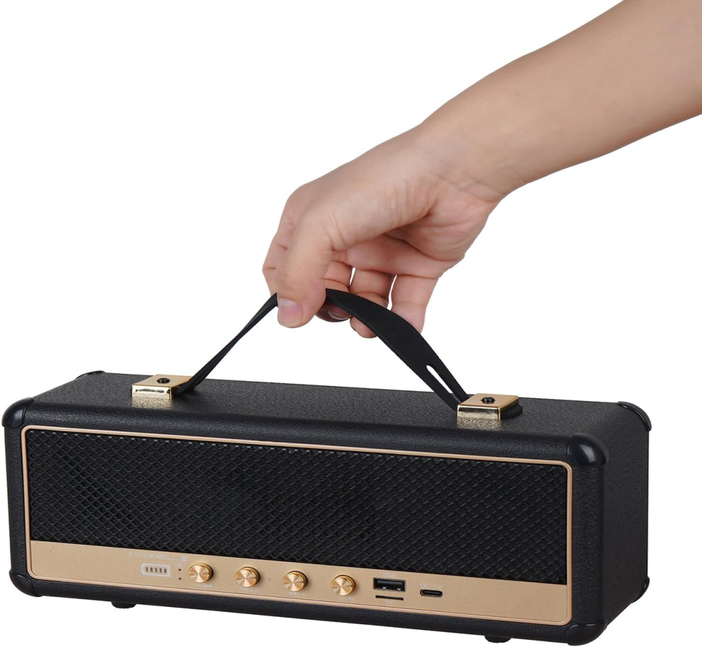 Портативна Bluetooth колонка StockWell III M30 ретро акустика бездротова 16 Вт вбудований акумулятор FM-радіо чорна Київ - фото 7