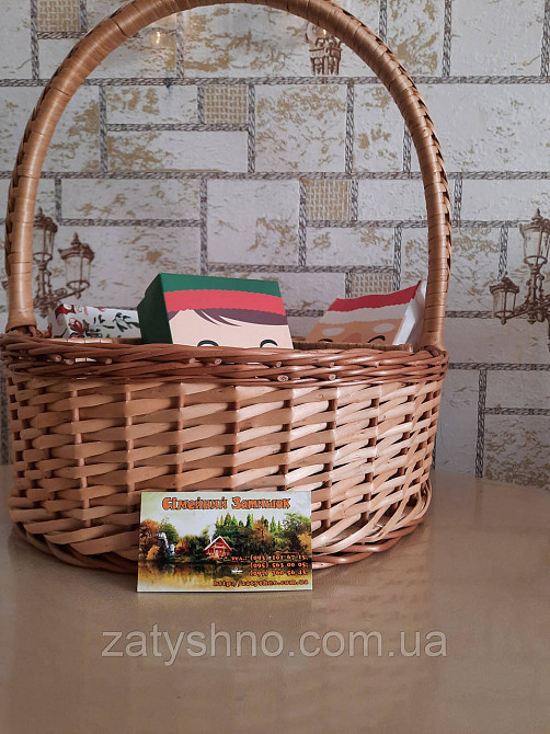 Подарунковий кошик із осередками | кошик із лози на подарунки |плетений кошик новорічний опт Київ - фото 9