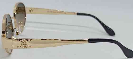 Брендовые женские очки овальные серо коричневый градиент в зол металле. Киев