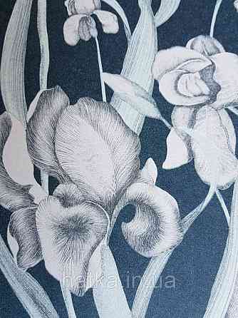 Шпалери флізелінові Decoprint Elisir EL21026 квіти рожеві листки зелені на чорному однотоне Київ