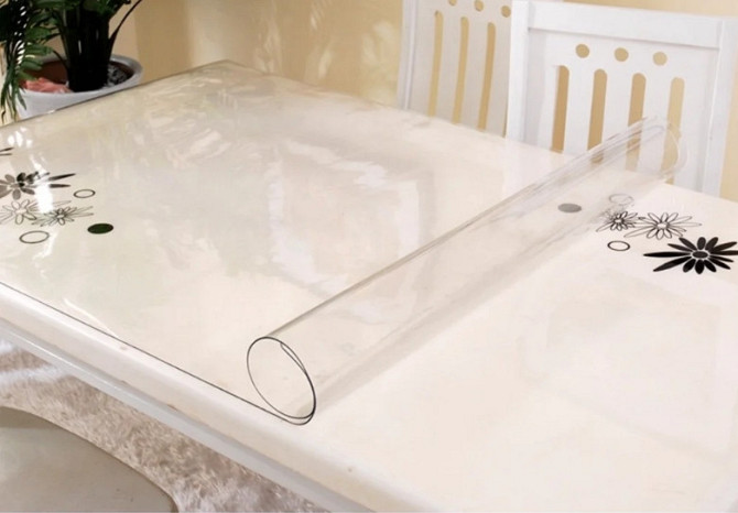 Мягкое стекло Прозрачная силиконовая скатерть на стол Soft Glass Защита для мебели 4.0х1.0 м Толщина Винница - изображение 1