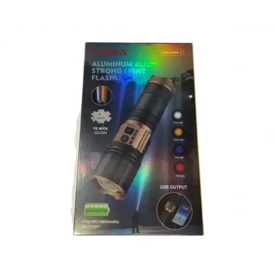 Аккумуляторный ручной фонарь CB-G908-1 TG 4 цвета света мощный LED туристический универсальный Одесса