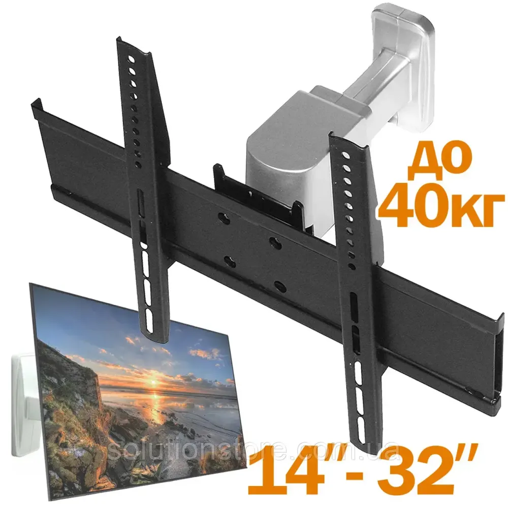 Кронштейн держатель для телевизора ETW-101 диагональю 14-32" / Универсальный настенный держатель до 40кг Коломыя - изображение 1