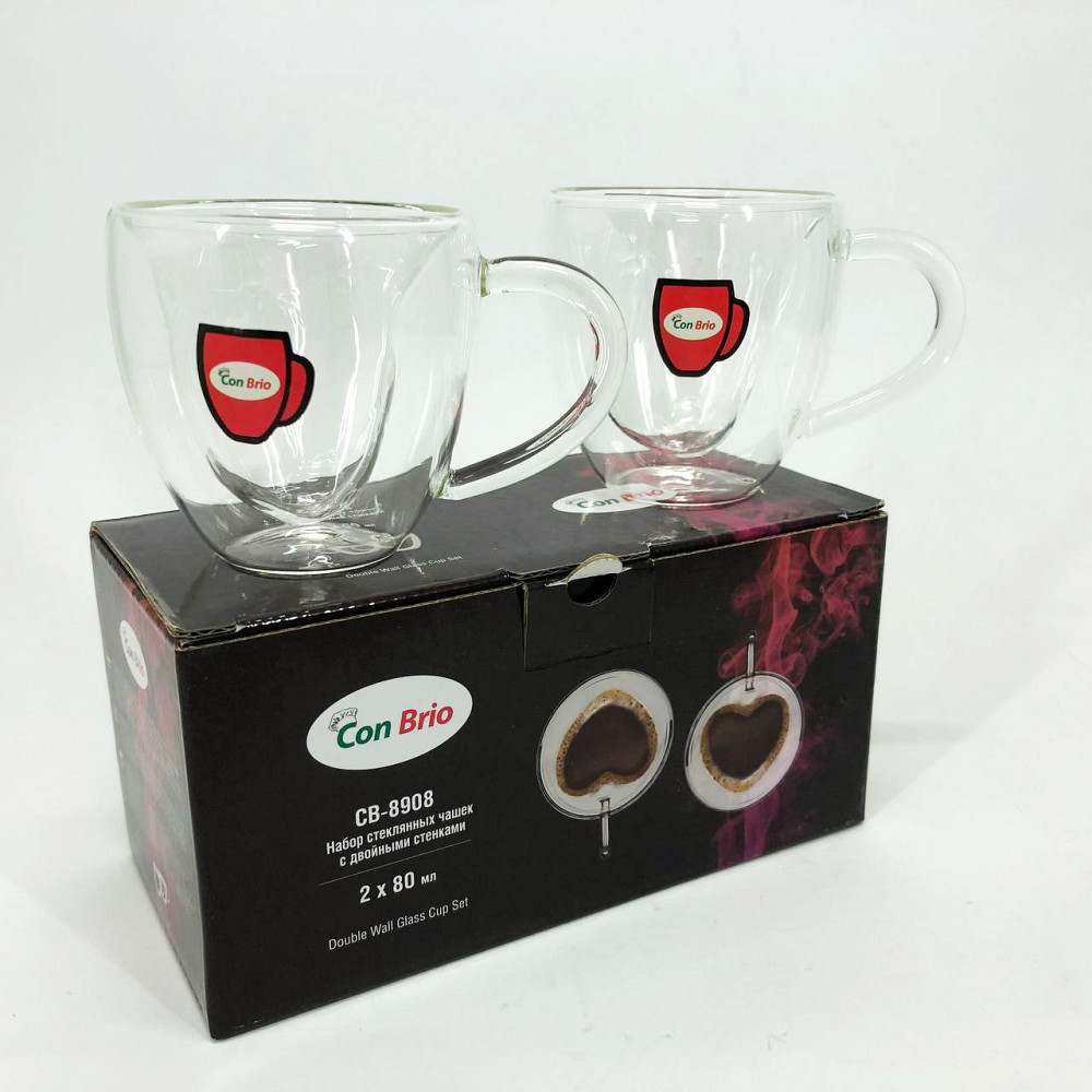 Стаканы и чашки с двойным дном, Чашка с двойными стенками двойным дном Стеклянные чашки VE-52 Львов - изображение 11